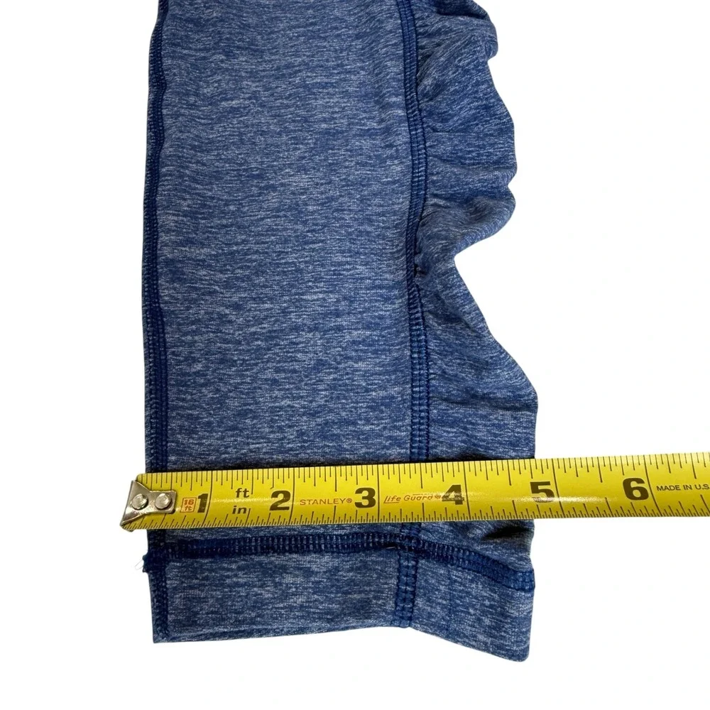 Lululemon Heathered Blue Ruched Leggings Size 12 Yoga Pants Sporty Workout Train